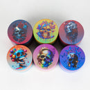 1.5" 4-Layer Metal Grinder – Rose Skull Design | Box of 12 Display Pack 777 Smoke
