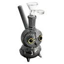 5.5" Owl Design Electroplate Glass Bong – Compact & Stemless Glass Bong Fortune Grey