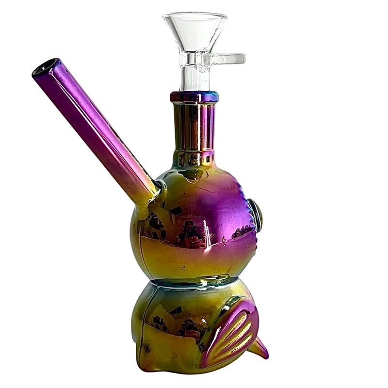 5.5" Owl Design Electroplate Glass Bong – Compact & Stemless Glass Bong Fortune