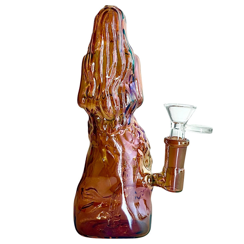 7" Mermaid Design Electroplate Glass Bong – Compact & Stemless Glass Bong Fortune