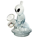5" Alien Design Glass Bong – Compact & Stemless Glass Bong Fortune White+Grey