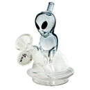 5" Alien Design Glass Bong – Compact & Stemless Glass Bong Fortune Grey+Clear
