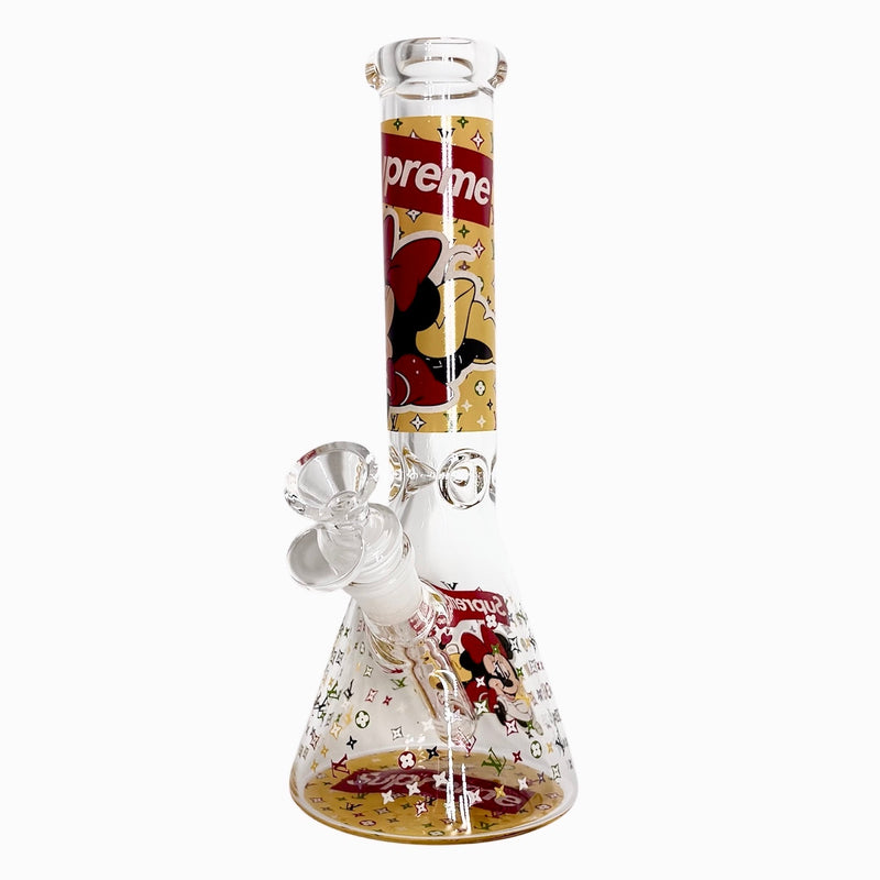 10" Cartoon Glow-in-the-Dark Glass Beaker Bong – 3-Piece Set Glass Bong Super Supplys Inc Design A