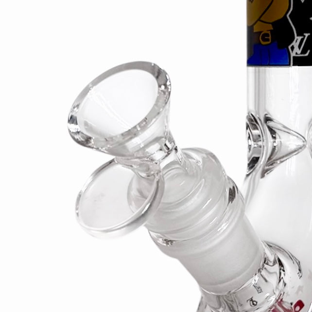 10" Cartoon Glow-in-the-Dark Glass Beaker Bong – 3-Piece Set Glass Bong Super Supplys Inc