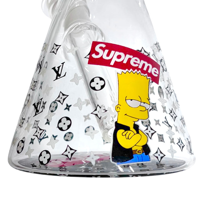 10" Cartoon Glow-in-the-Dark Glass Beaker Bong – 3-Piece Set Glass Bong Super Supplys Inc