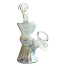 6" Hourglass Electroplate Glass Bong – Compact & Stemless Glass Bong Fortune Sunshine