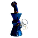 6" Hourglass Electroplate Glass Bong – Compact & Stemless Glass Bong Fortune Blue