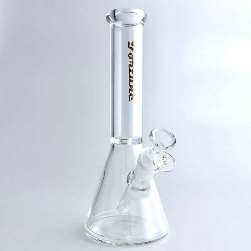 Fortune | 10" Clear Beaker Glass Bong – 5mm Thick Glass Bong Fortune Gold