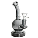 Fortune | 6-3/4" Ball Shape Electroplate Glass Bong – Compact & Stemless Glass Bong Fortune Grey