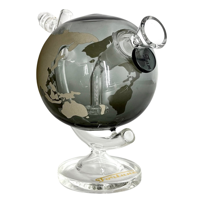 7-1/2" Globe-Shaped Glass Bong Glass Bong Fortune Grey