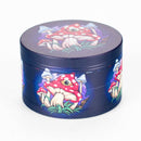 2.5" 4-Layer Metal Herb Grinder with Magic Mushroom Design – Box of 6 Display Pack 777 Smoke