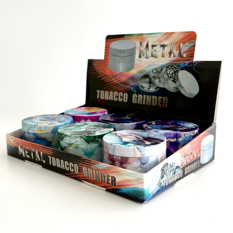 Marble Design Grinder 63*44mm 4 Parts-6CT Display Pack Super Supplys Inc