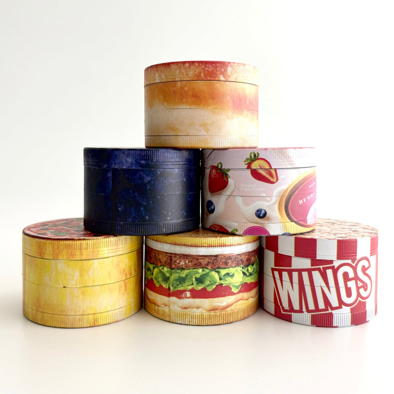 Food Design Grinder 63*44mm 4 Parts-6CT Display Pack Super Supplys Inc
