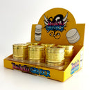 Golden Rasta Leaf Engraving Grinder 52*36mm 4 Parts-12CT Display Pack Super Supplys Inc