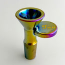 Fortune | Electroplated 14mm Joint Glass Bowl With Gold Logo Bowl · Banger · Oil Burner Fortune Iridescent Purple
