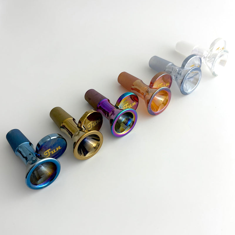 Fortune | Electroplated 14mm Joint Glass Bowl With Gold Logo Bowl · Banger · Oil Burner Fortune