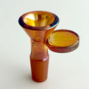 Fortune | Electroplated 14mm Joint Glass Bowl With Gold Logo Bowl · Banger · Oil Burner Fortune Amber Orange