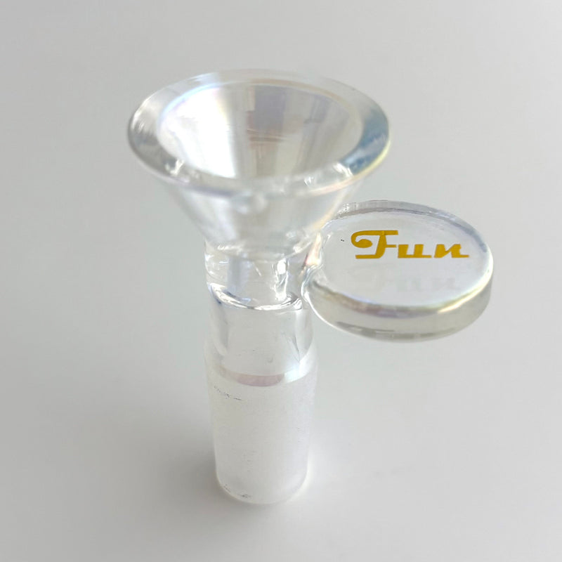 Fortune | Electroplated 14mm Joint Glass Bowl With Gold Logo Bowl · Banger · Oil Burner Fortune Frosted Rainbow