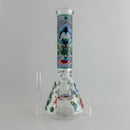 14" Glow in the Dark Cartoon Beaker Bong – 7mm Thick Borosilicate Glass Glass Bong Super Supplys Inc