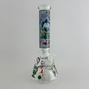 14" Glow in the Dark Cartoon Beaker Bong – 7mm Thick Borosilicate Glass Glass Bong Super Supplys Inc Clown-A