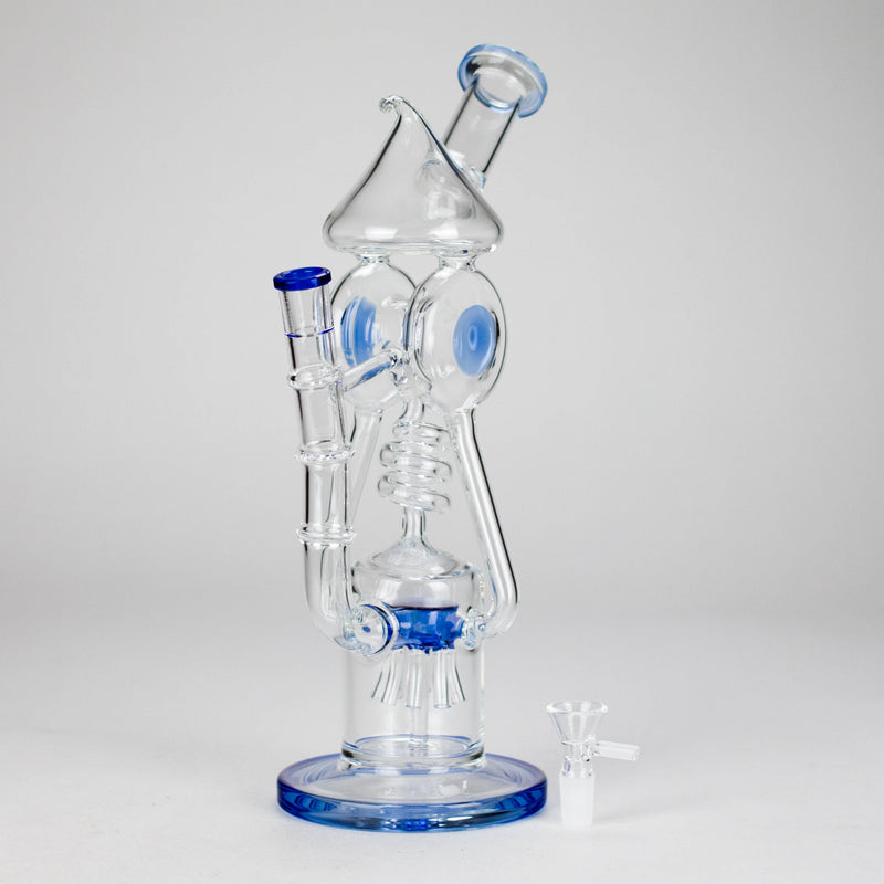 12″ Recycler Glass Bong – 5MM Thick Borosilicate with Coil Tube Design [C1575] Glass Bong Canadian Distributor