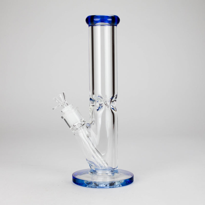 12″ 9mm Colored Accented Straight Tube Glass Bong (C1548) Glass Bong Canadian Distributor