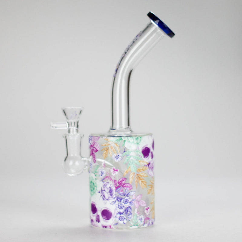 Haze | 9″ Skull Flower Glass Rig – Blue (Mini-M) Glass Bong Canadian Distributor