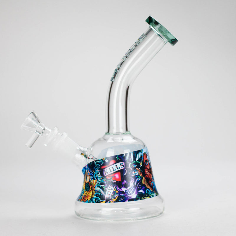 Haze | 8″ Kills Glass Bong – Teal (Mini-N) Glass Bong Canadian Distributor