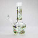 Haze | 9″ Leaves Dome Beaker Glass Bong – White (Mini-O) Glass Bong Canadian Distributor