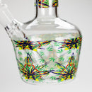 Haze | 9″ Leaves Dome Beaker Glass Bong – White (Mini-O) Glass Bong Canadian Distributor