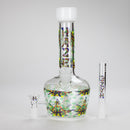 Haze | 9″ Leaves Dome Beaker Glass Bong – White (Mini-O) Glass Bong Canadian Distributor