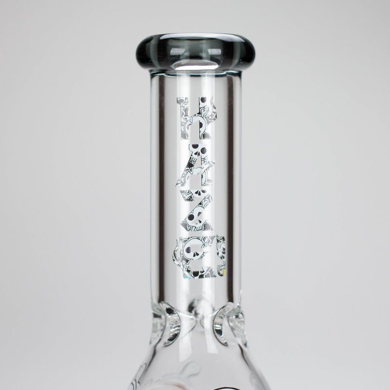 Haze | 9″ Skulls Bubble Glass Bong – Charcoal Black (Mini-P) Glass Bong Canadian Distributor