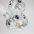 Haze | 9″ Skulls Bubble Glass Bong – Charcoal Black (Mini-P) Glass Bong Canadian Distributor
