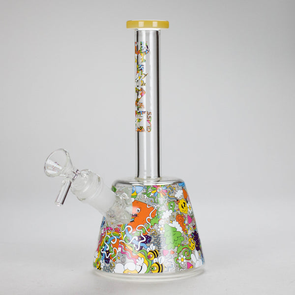 Haze | 9″ Lab Flower Beaker Glass Bong – Jade Yellow (Mini-Q) Glass Bong Canadian Distributor