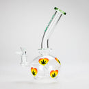 Haze | 9″ Heart Leaf Bubble Base Glass Bong – Teal (Mini-R) Glass Bong Canadian Distributor