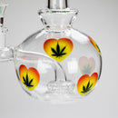 Haze | 9″ Heart Leaf Bubble Base Glass Bong – Teal (Mini-R) Glass Bong Canadian Distributor