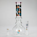 Haze | 9″ Skull Hand & Flower Bubble Base Glass Bong – Pink (Mini-V) Glass Bong Canadian Distributor