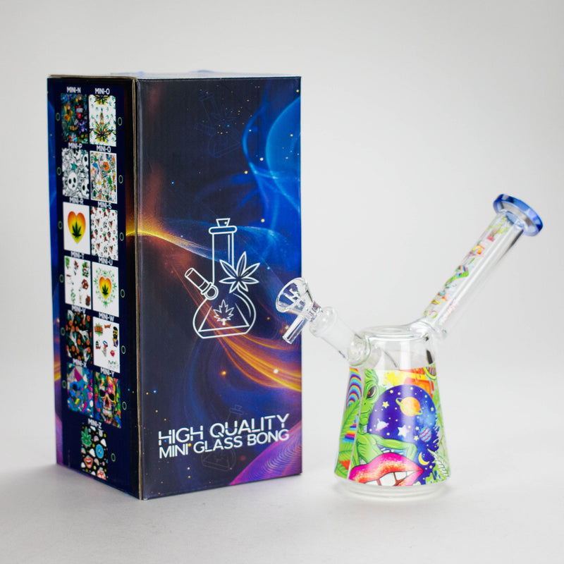 Haze 7″ Aliens Trip Glass Bubbler – Light Blue (Mini-C) Glass Bong Canadian Distributor