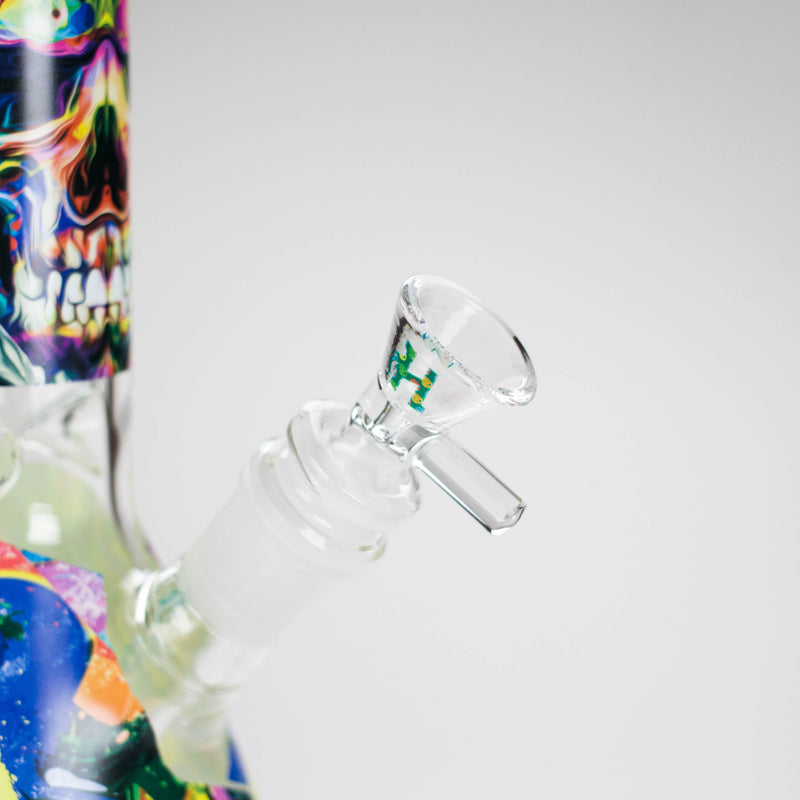 Haze | 8″ Skull Beaker Glass Bong with Color Lip – Green (Mini-Y) Glass Bong Canadian Distributor