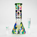 Haze | 8″ Skull Beaker Glass Bong with Color Lip – Green (Mini-Y) Glass Bong Canadian Distributor