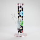 Haze | 9″ Face Emoji Straight Tube Glass Bong with Color End – Pink (Mini-Z) Glass Bong Canadian Distributor
