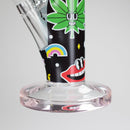 Haze | 9″ Face Emoji Straight Tube Glass Bong with Color End – Pink (Mini-Z) Glass Bong Canadian Distributor