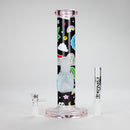 Haze | 9″ Face Emoji Straight Tube Glass Bong with Color End – Pink (Mini-Z) Glass Bong Canadian Distributor