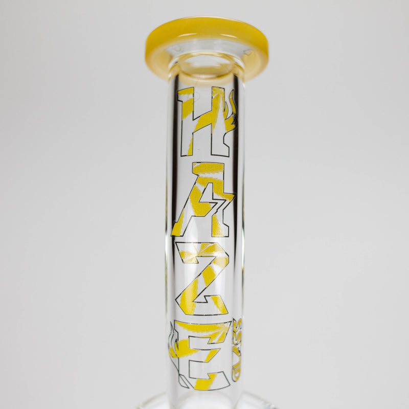 Haze | 8.5″ Weed Leaf Bent Neck Glass Bong – Jade Yellow (Mini-E) Glass Bong Canadian Distributor