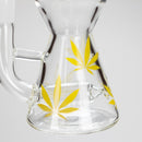 Haze | 8.5″ Weed Leaf Bent Neck Glass Bong – Jade Yellow (Mini-E) Glass Bong Canadian Distributor
