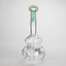 Haze | 9″ Bubble Base Glass Bong – Green Weed Leaf Design (Mini-A) Glass Bong Canadian Distributor