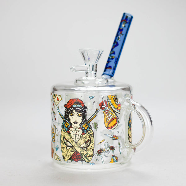 Haze | 6″ Coffee Mug Mini Bubbler – Blue (Mini-G) Glass Bong Canadian Distributor