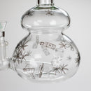 Haze | 9″ Bubble Base Glass Bong – Green Weed Leaf Design (Mini-A) Glass Bong Canadian Distributor