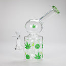 Haze | 8″ Trippy Bubble Dab Rig – Green (Mini-J) Glass Bong Canadian Distributor