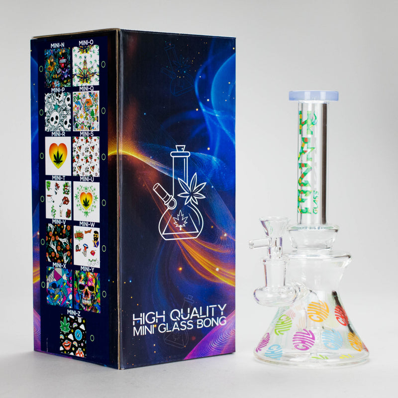 Haze | 8.5″ Colorful Chill Rig – Jade Blue (Mini-K) Glass Bong Canadian Distributor
